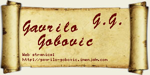 Gavrilo Gobović vizit kartica